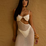 Vestido Rede Perséfone Off-White + Biquíni